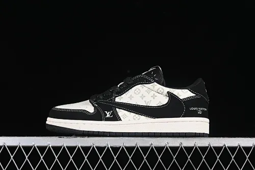 All categories Air Jordan Jordan series basketball shoes Air Jordan 1 Low High-end customized low-top sneakers Travis Scott x Fragment Design x Jordan Air Jordan 1 Low OG SP AJ1 Joe 1LV joint Dark Knight low-top cultural casual sneakers LX1988-200